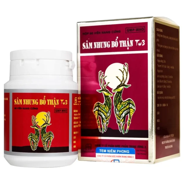 Sâm nhung bổ thận TW3 Foripharm giúp tăng cường sức khỏe, cải thiện tiểu đêm, tê mỏi chân tay (60 viên)