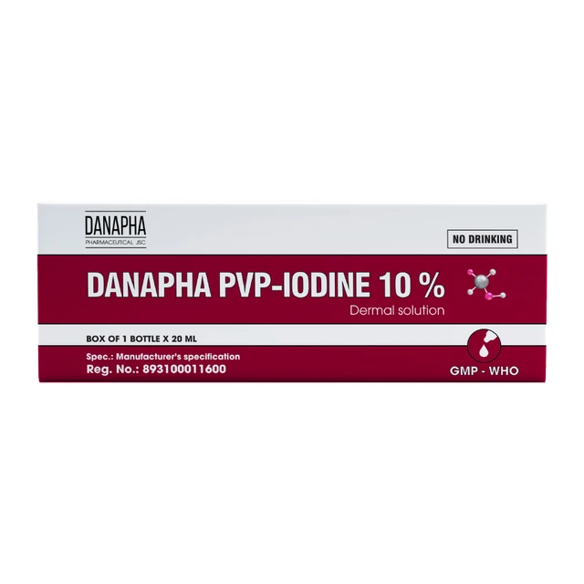 Dung dịch PVP - IODINE 10% Danapha sát trùng vết thương hoặc vết bỏng bề mặt (20ml) - Ảnh 4