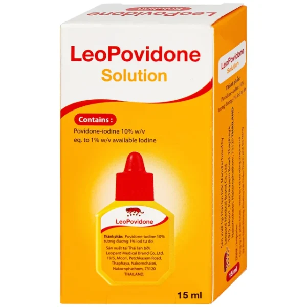 Dung dịch LeoPovidone 10% điều trị các vết thương và ngăn ngừa nhiễm khuẩn (15ml)
