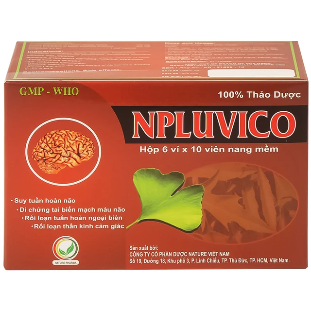 Thuốc Npluvico Nature điều trị suy tuần hoàn não (6 vỉ x 10 viên) - Ảnh 3